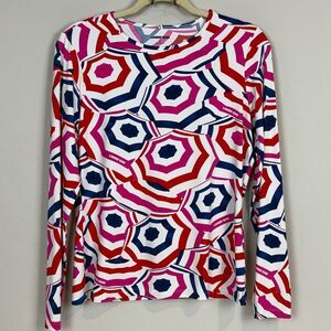 Lands' End Umbrella Crew Neck Long Sleeve Rash Guard UPF 50 S